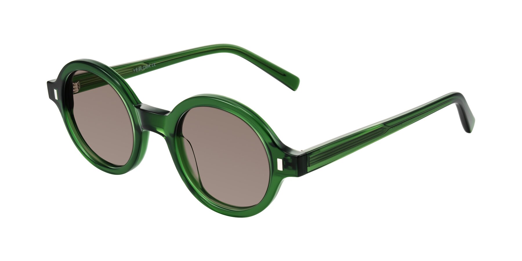 Angle of Lozada in Jade Green with Medium Brown Tinted Lenses