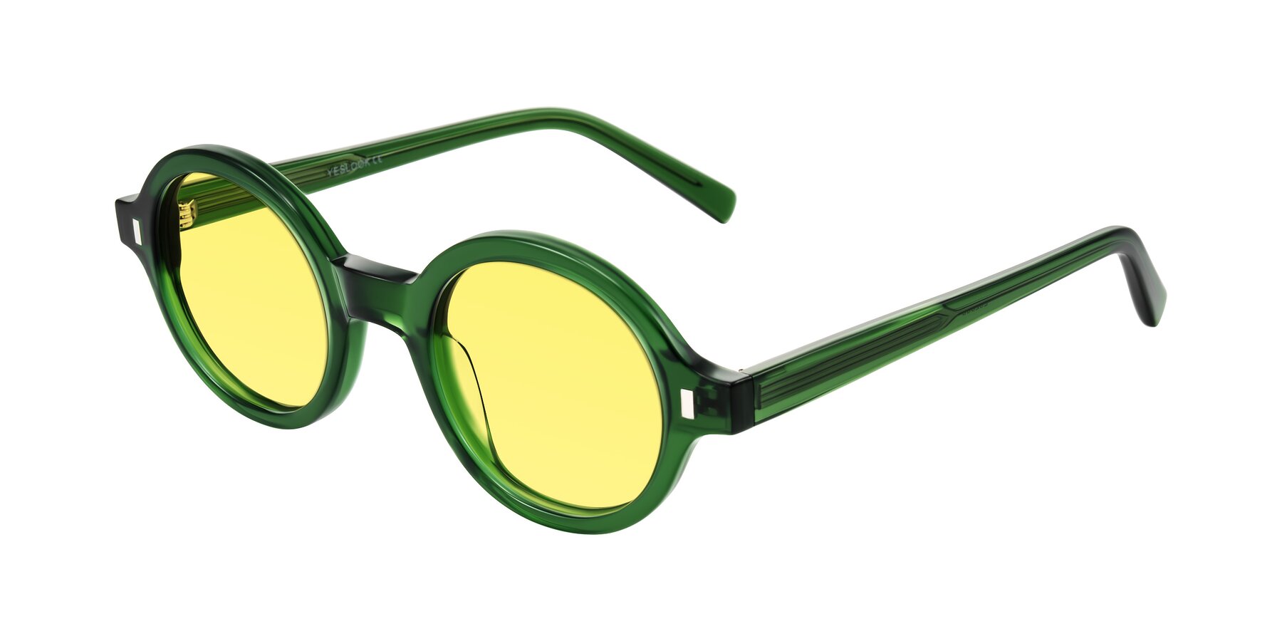 Angle of Lozada in Jade Green with Medium Yellow Tinted Lenses