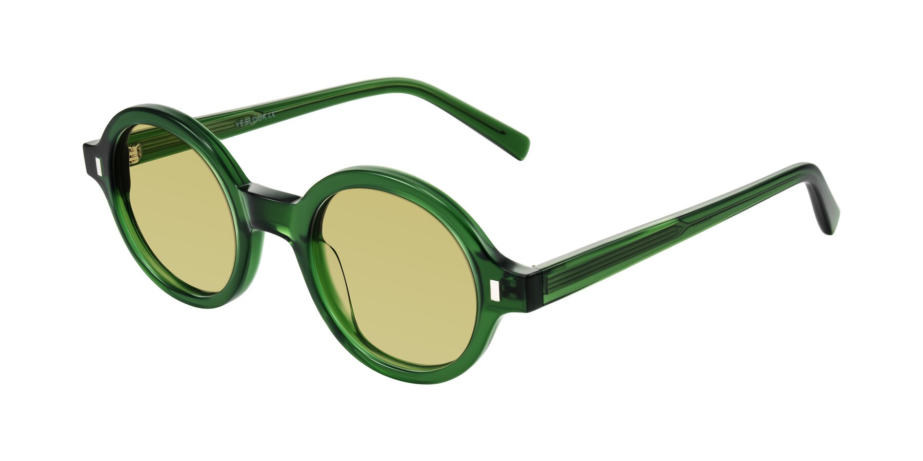 Angle of Lozada in Jade Green with Medium Champagne Tinted Lenses