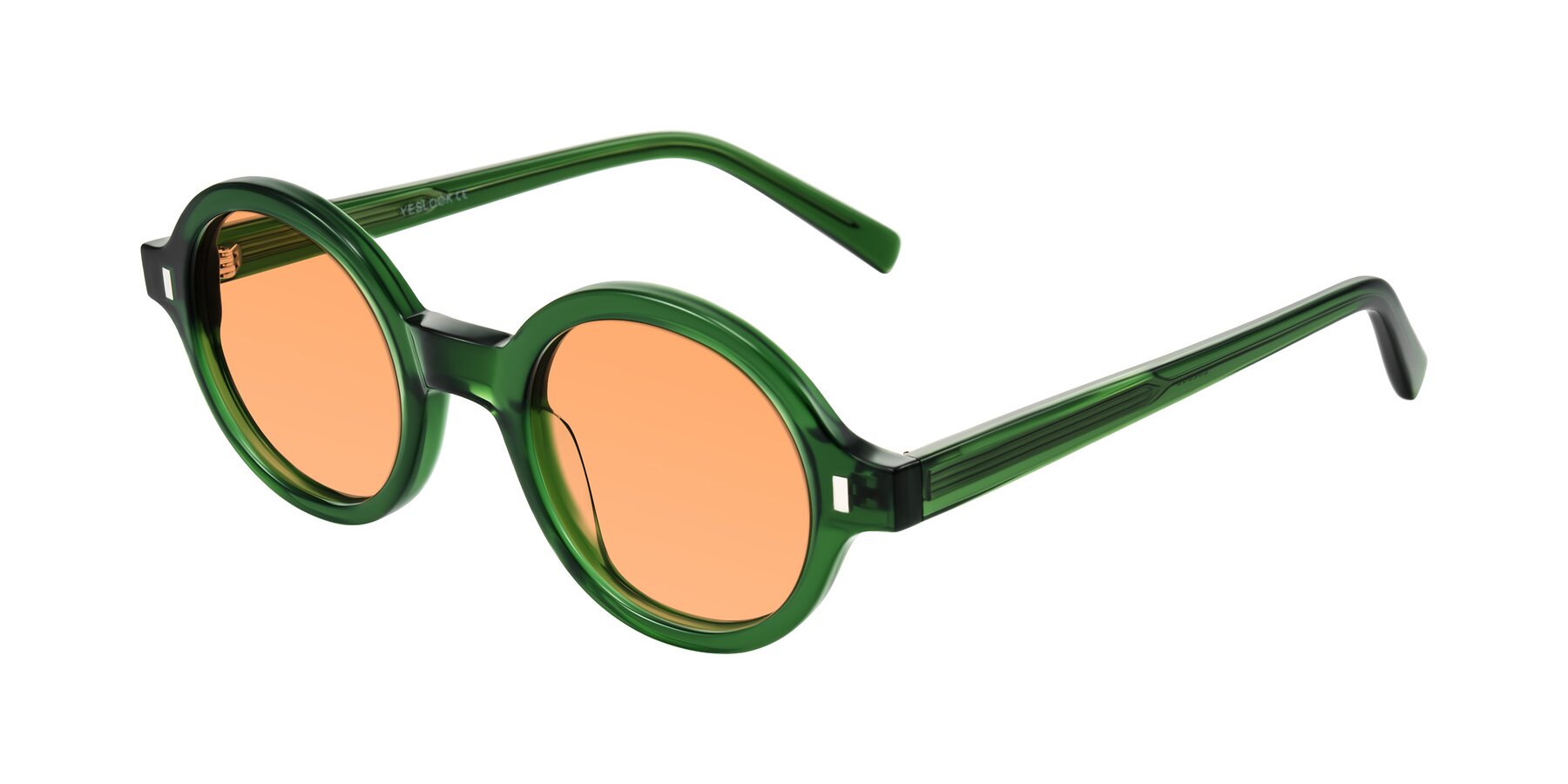 Angle of Lozada in Jade Green with Medium Orange Tinted Lenses