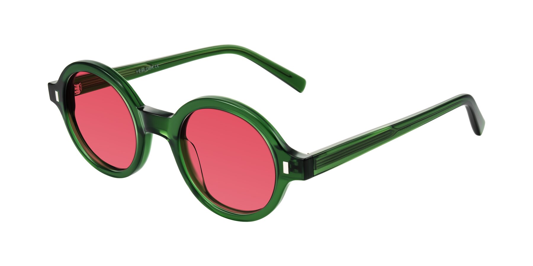 Angle of Lozada in Jade Green with Red Tinted Lenses