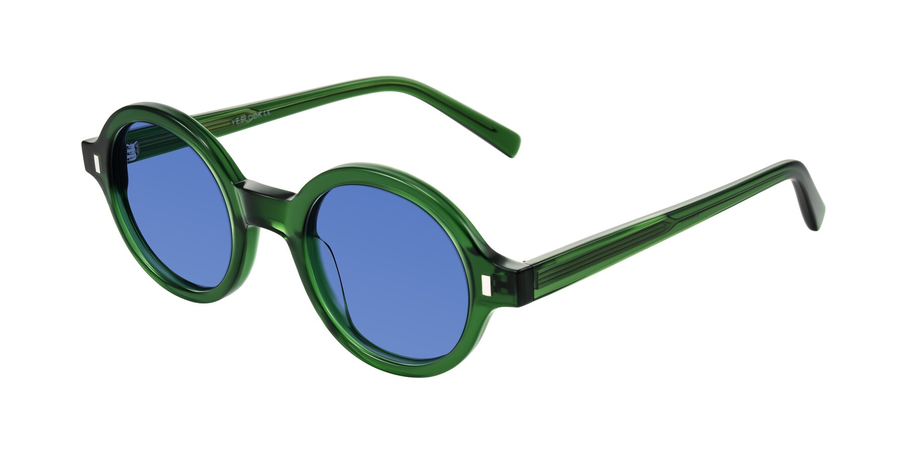 Angle of Lozada in Jade Green with Blue Tinted Lenses