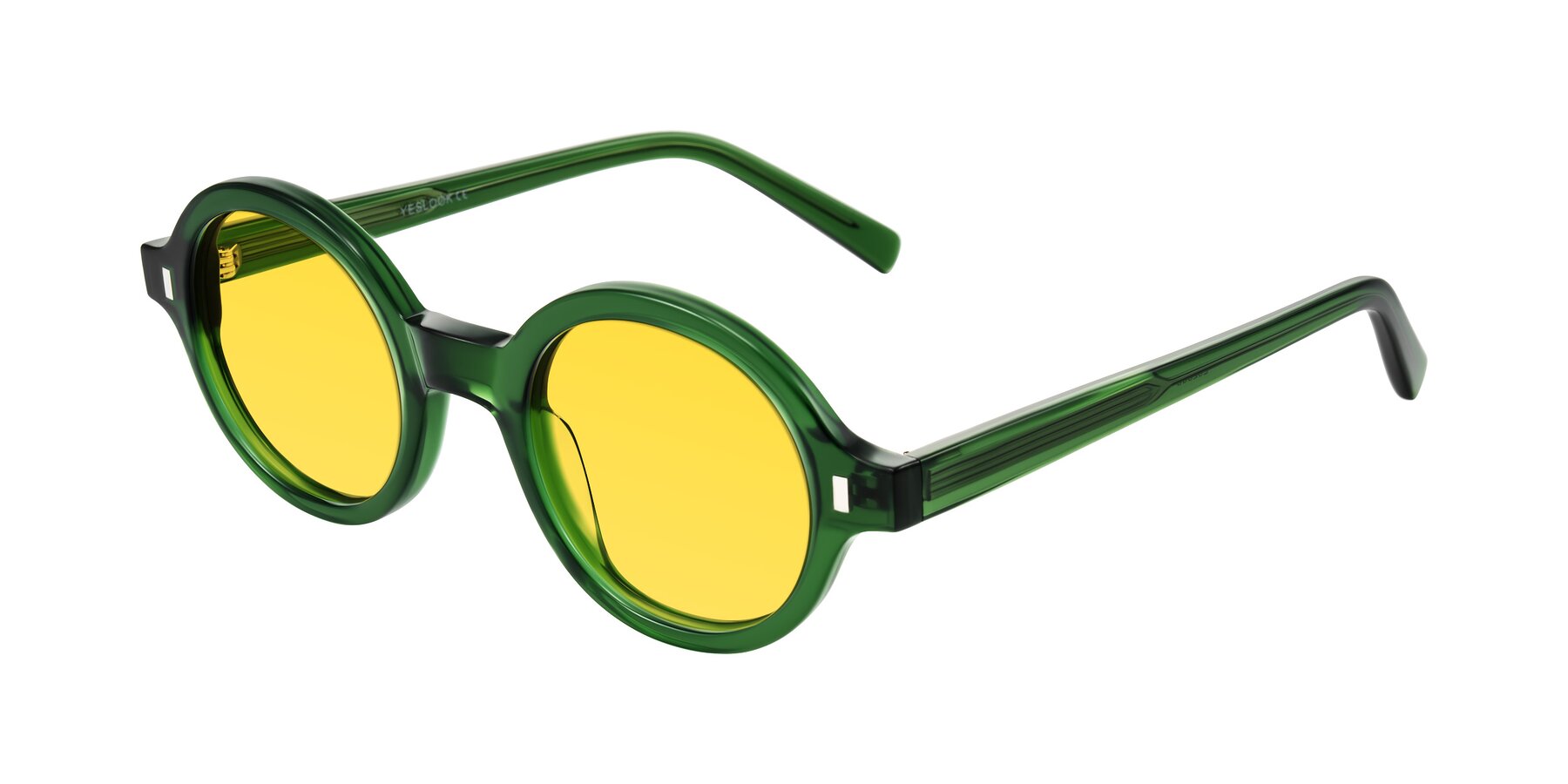Angle of Lozada in Jade Green with Yellow Tinted Lenses