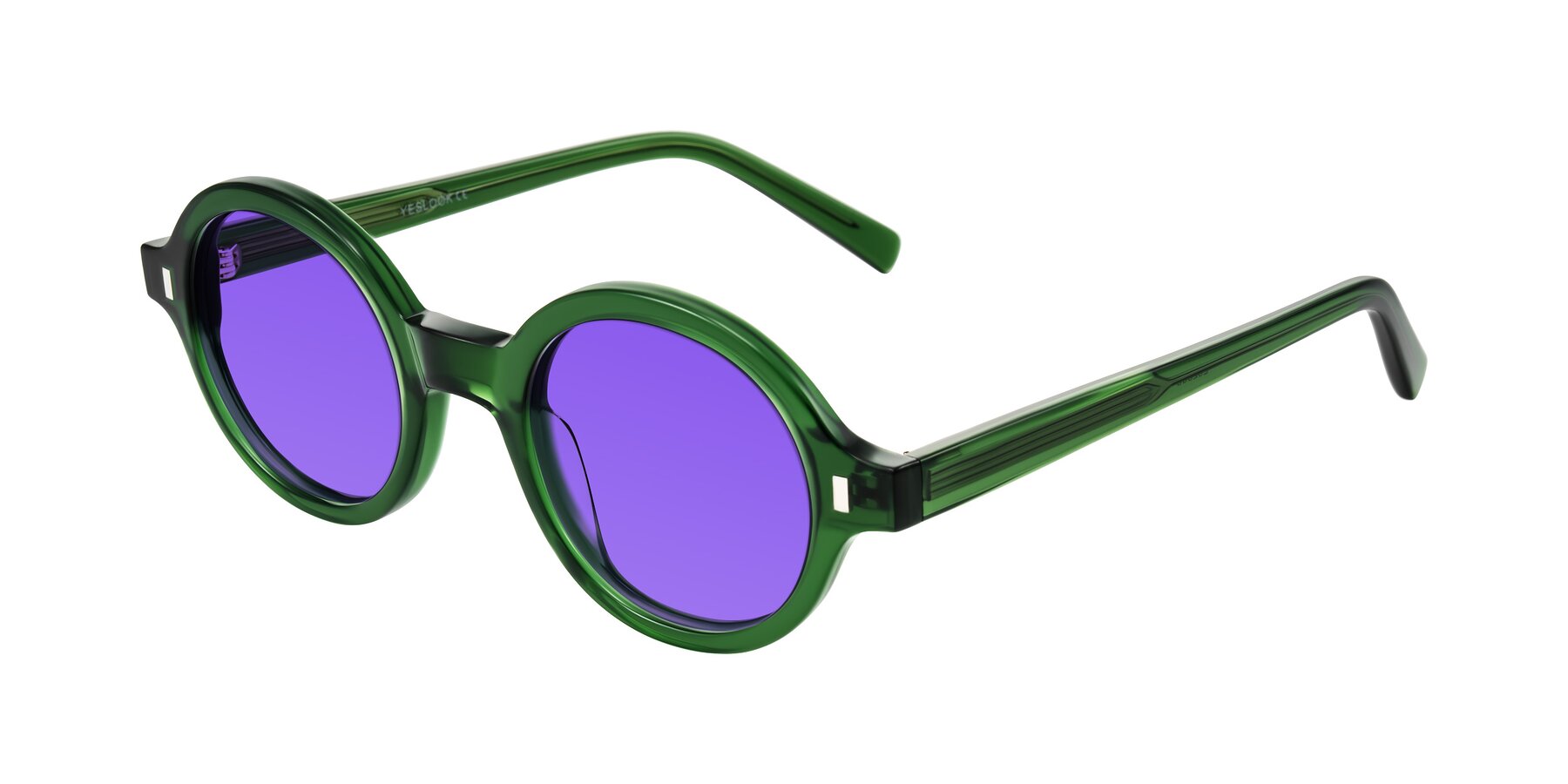 Angle of Lozada in Jade Green with Purple Tinted Lenses