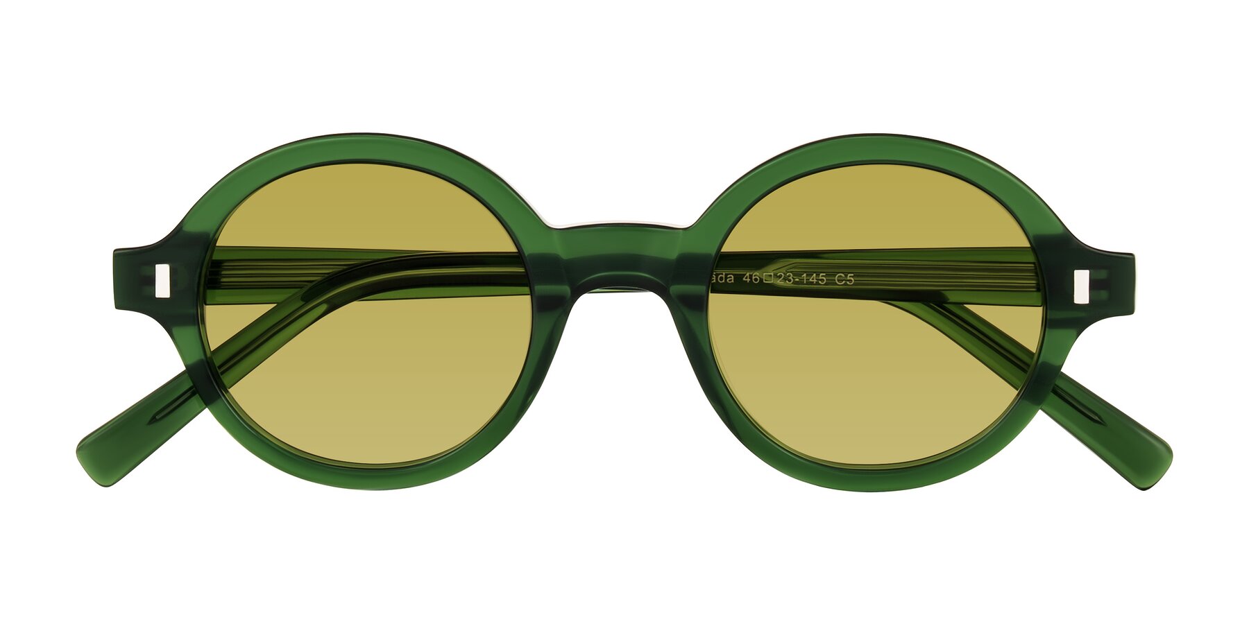 Folded Front of Lozada in Jade Green with Champagne Tinted Lenses