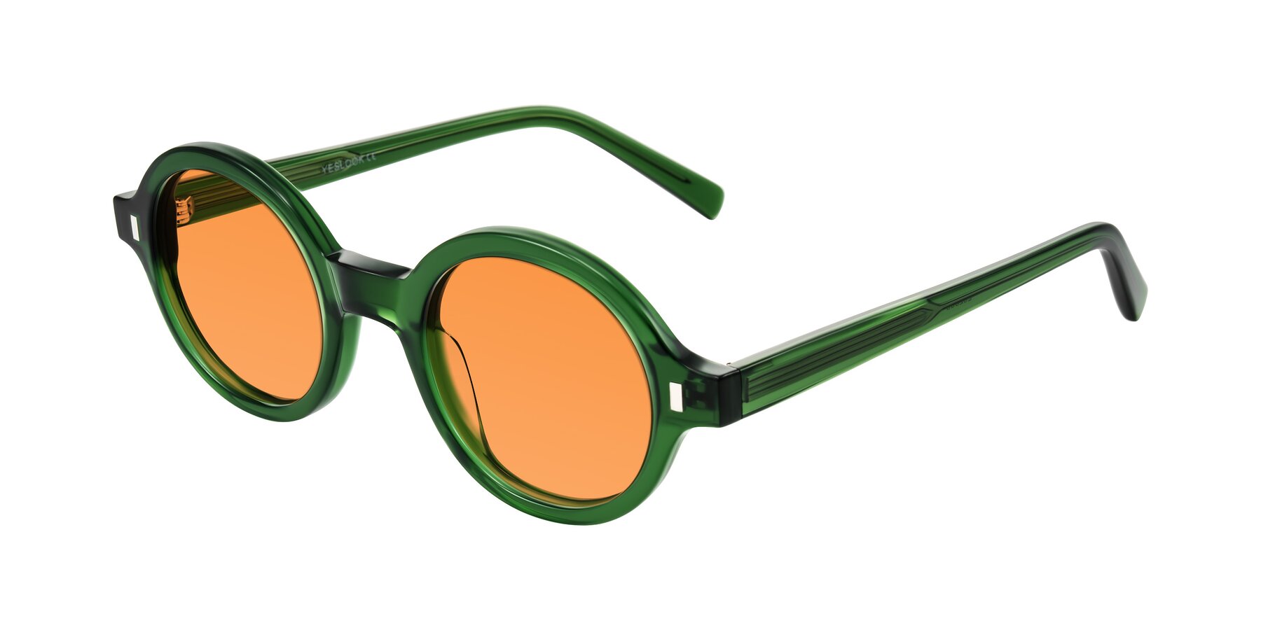 Angle of Lozada in Jade Green with Orange Tinted Lenses