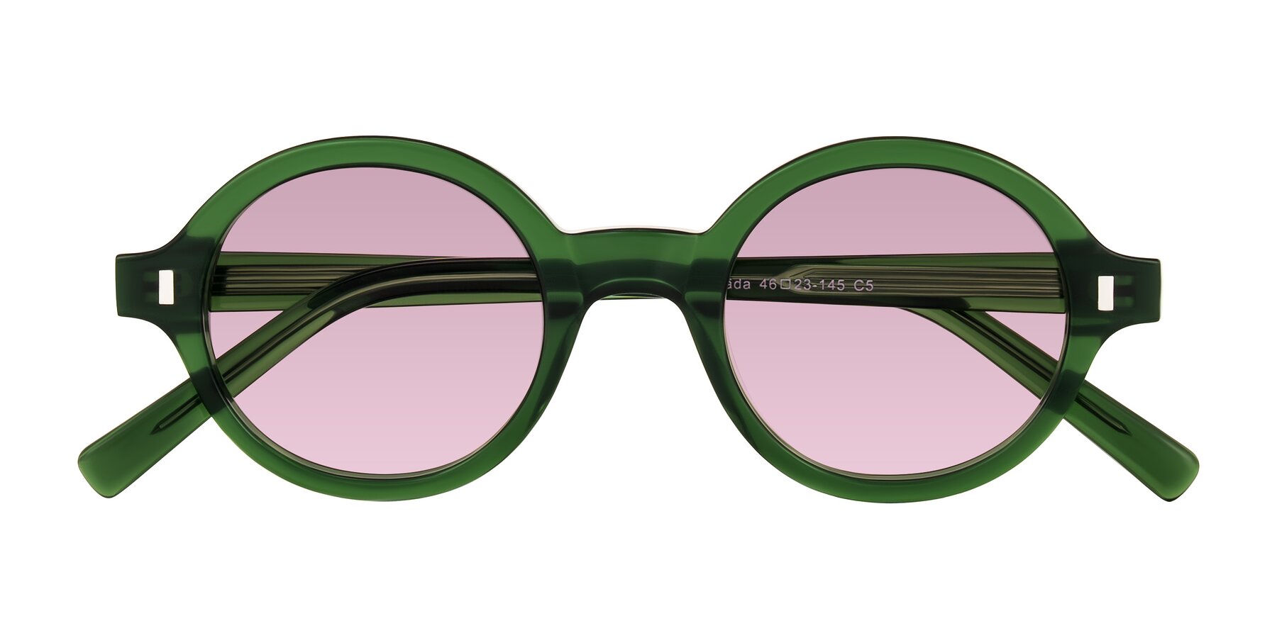 Folded Front of Lozada in Jade Green with Light Wine Tinted Lenses