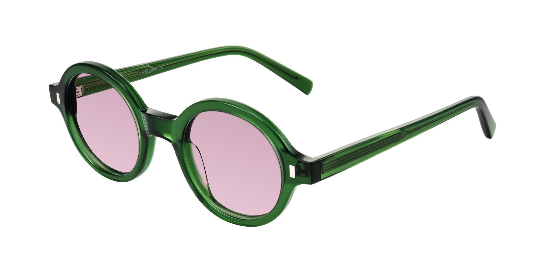 Angle of Lozada in Jade Green with Light Wine Tinted Lenses