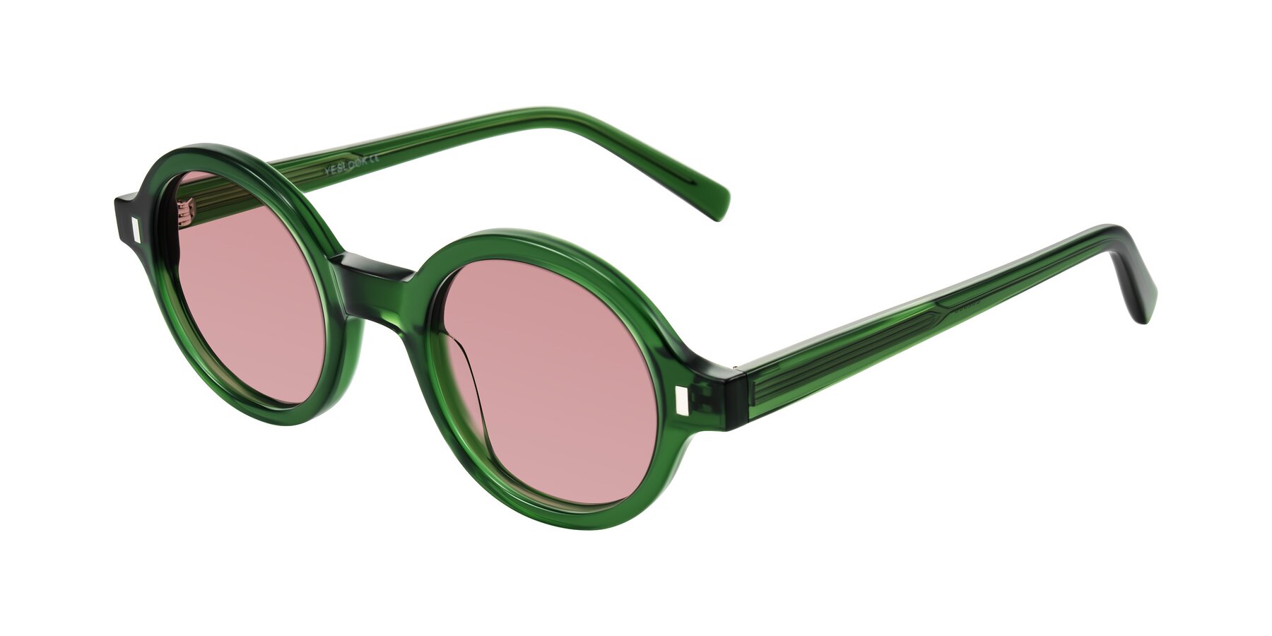 Angle of Lozada in Jade Green with Medium Garnet Tinted Lenses