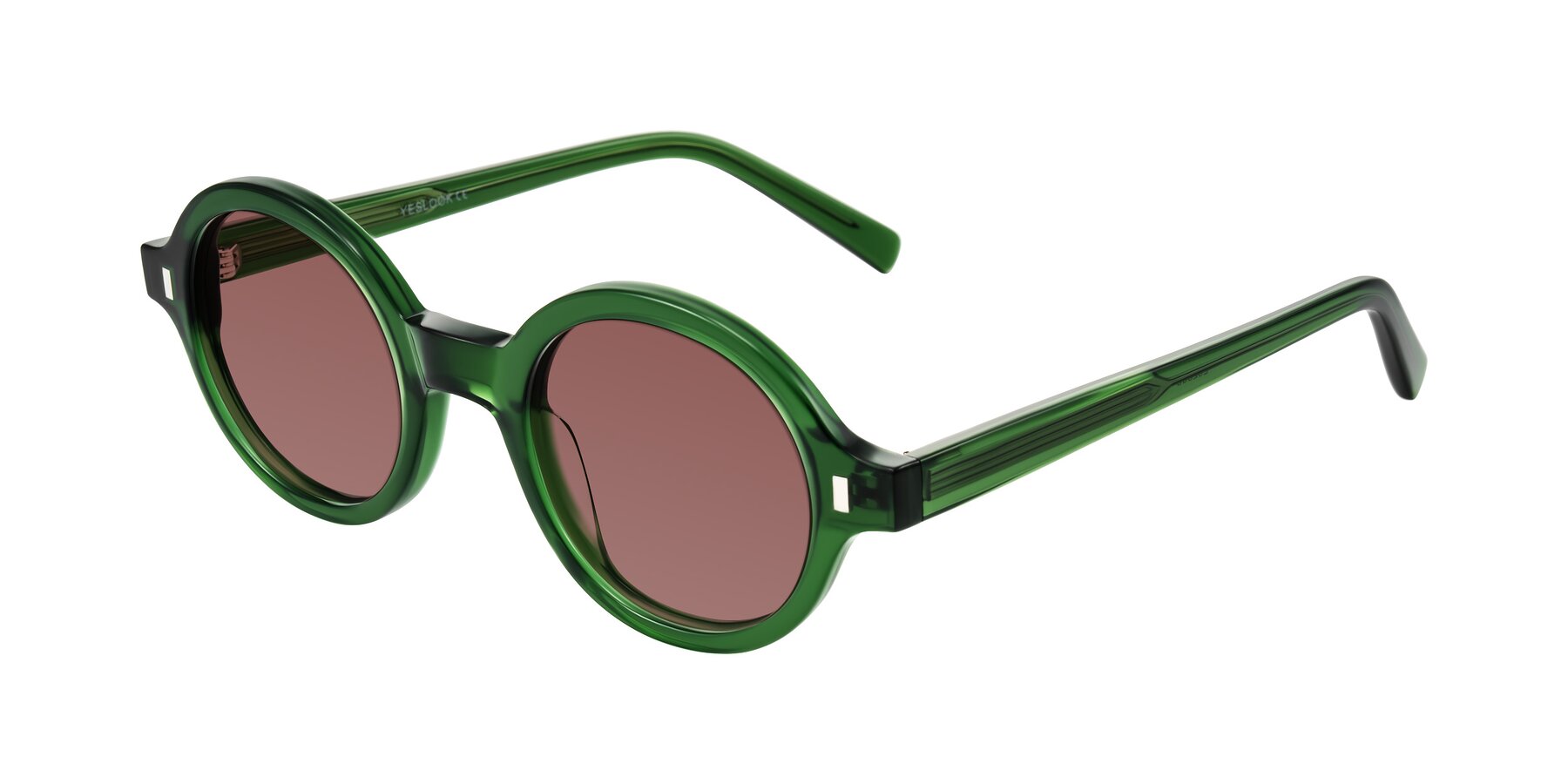 Angle of Lozada in Jade Green with Garnet Tinted Lenses