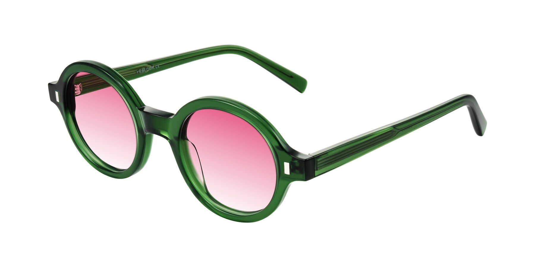 Angle of Lozada in Jade Green with Pink Gradient Lenses