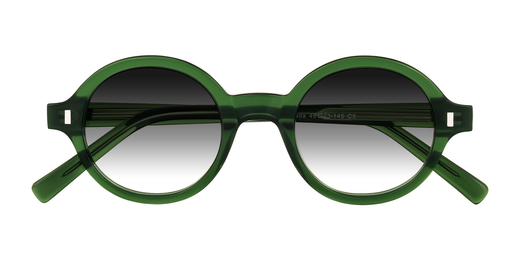 Folded Front of Lozada in Jade Green with Gray Gradient Lenses
