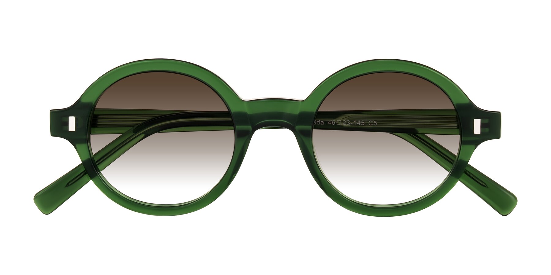 Folded Front of Lozada in Jade Green with Brown Gradient Lenses