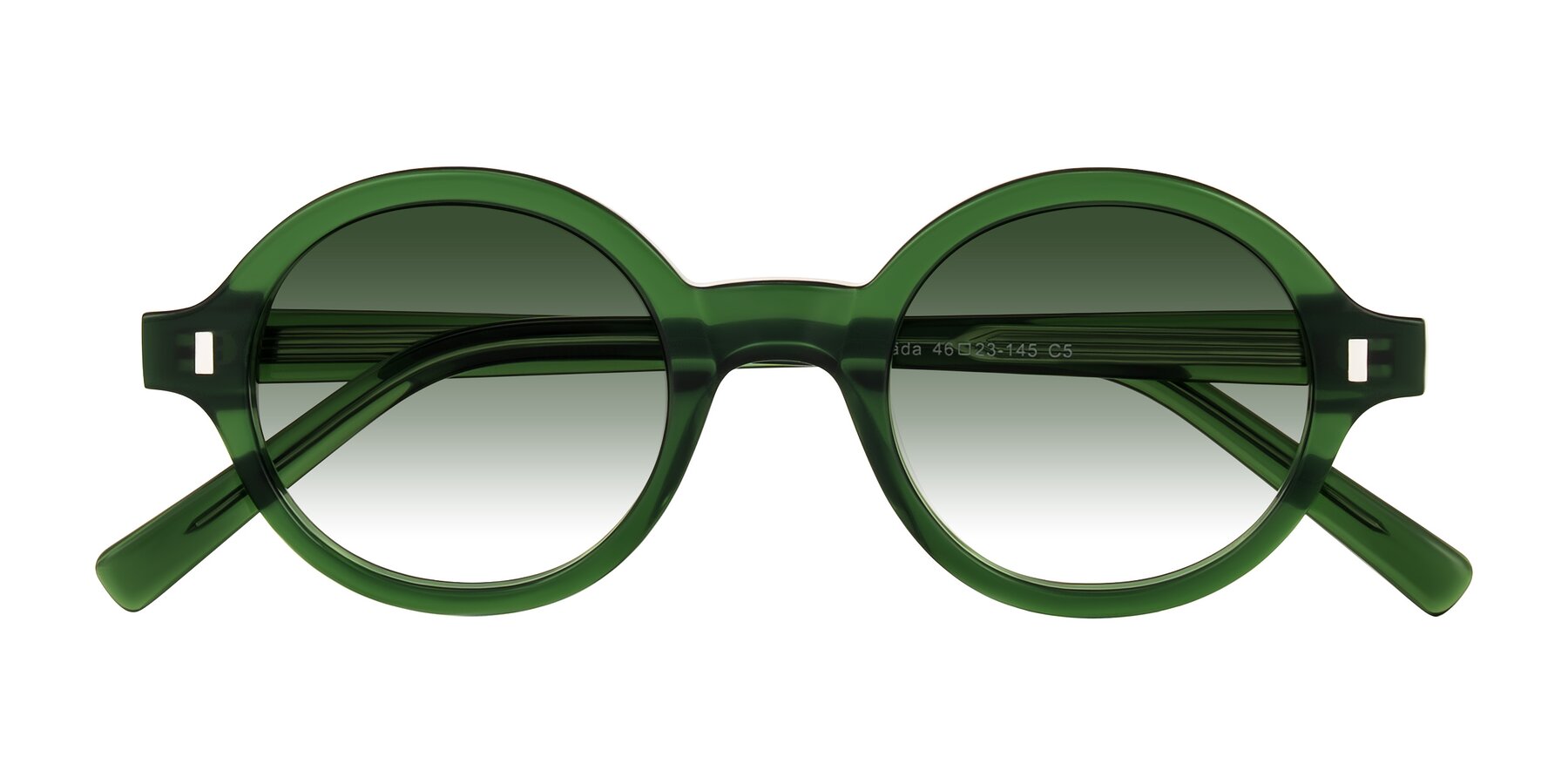 Folded Front of Lozada in Jade Green with Green Gradient Lenses