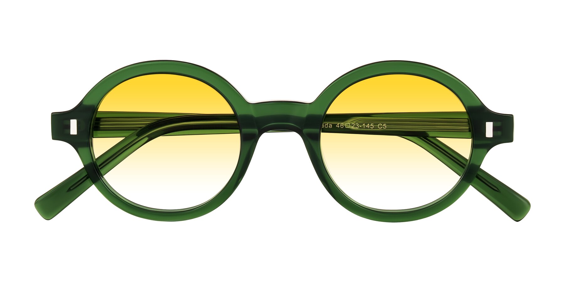 Folded Front of Lozada in Jade Green with Yellow Gradient Lenses