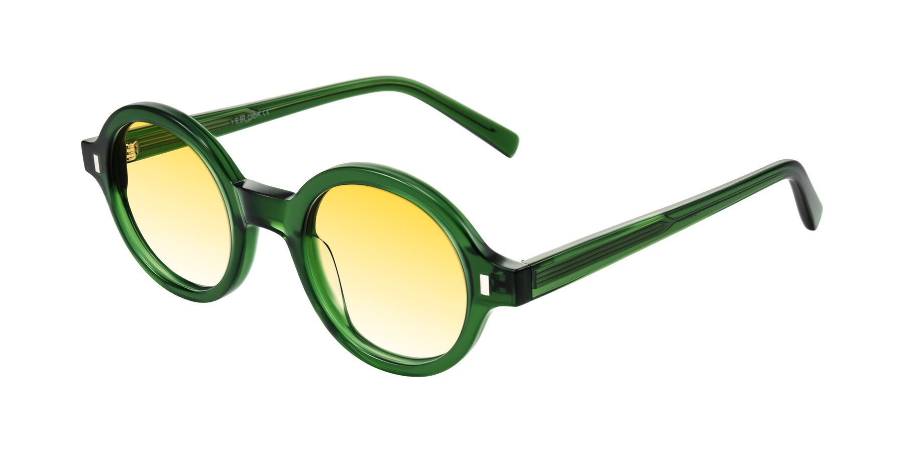 Angle of Lozada in Jade Green with Yellow Gradient Lenses