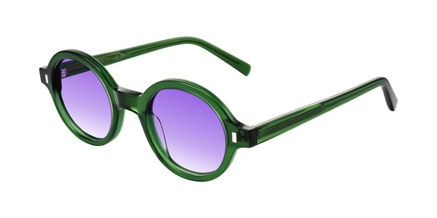 Angle of Lozada in Jade Green with Purple Gradient Lenses