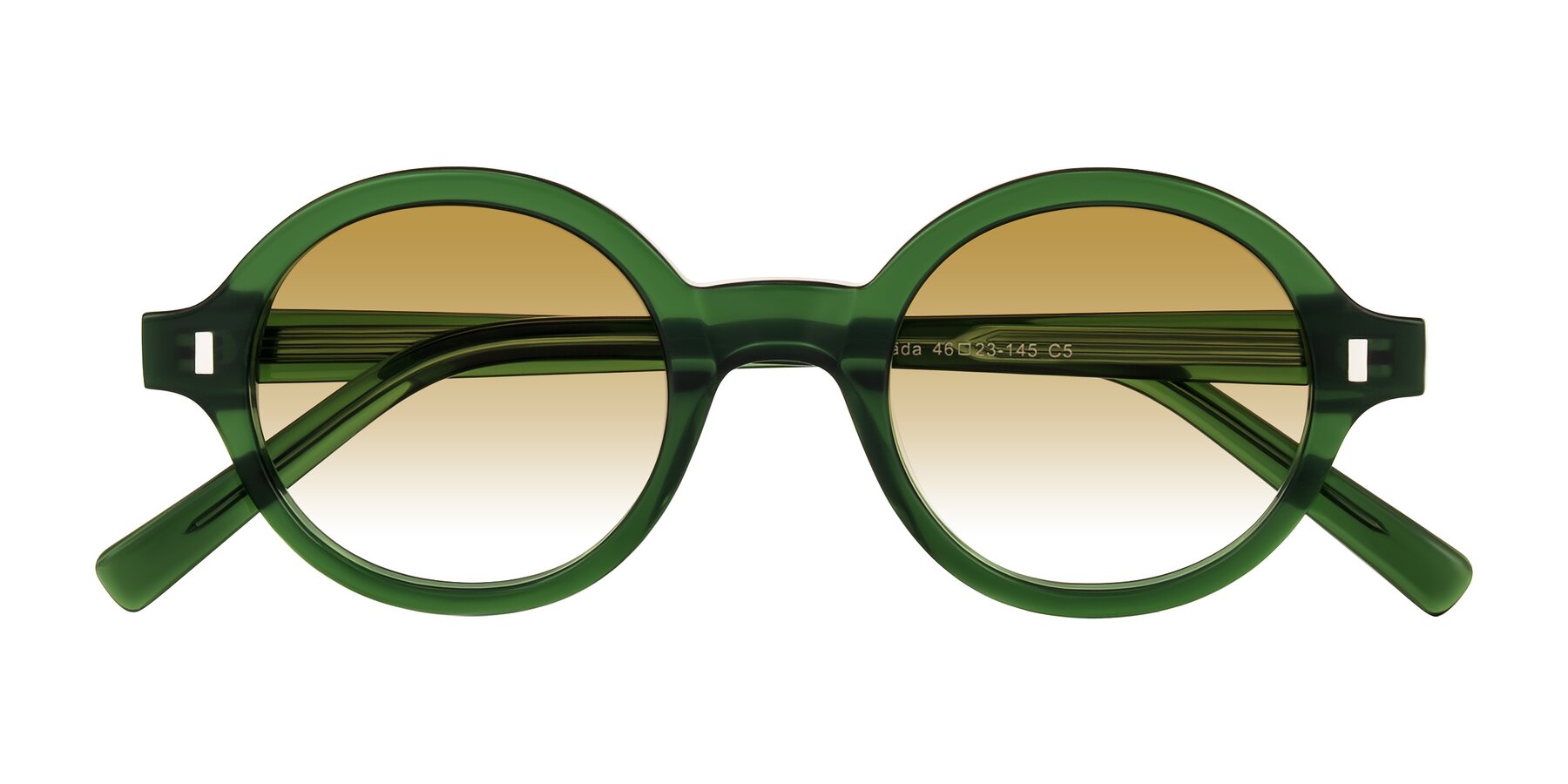 Folded Front of Lozada in Jade Green with Champagne Gradient Lenses