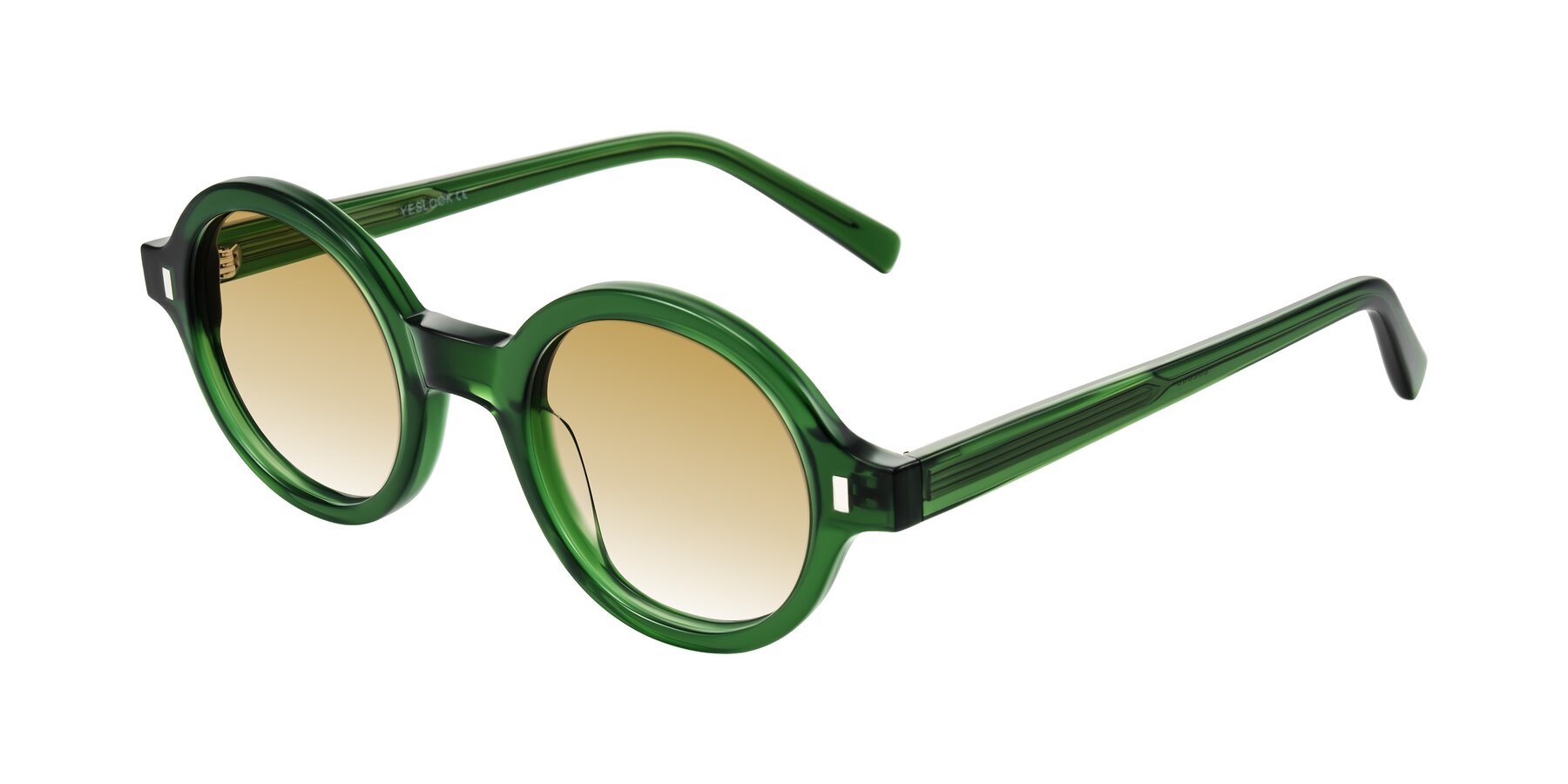 Angle of Lozada in Jade Green with Champagne Gradient Lenses