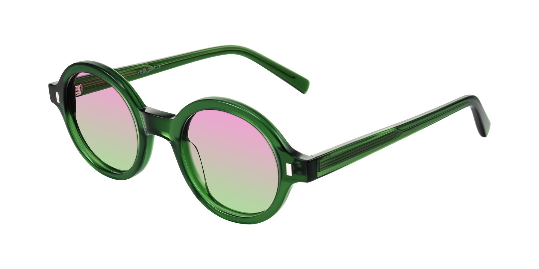 Angle of Lozada in Jade Green with Pink / Green Gradient Lenses