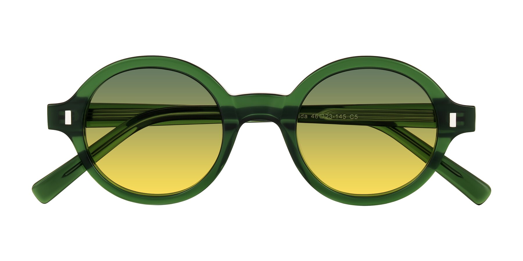 Folded Front of Lozada in Jade Green with Green / Yellow Gradient Lenses