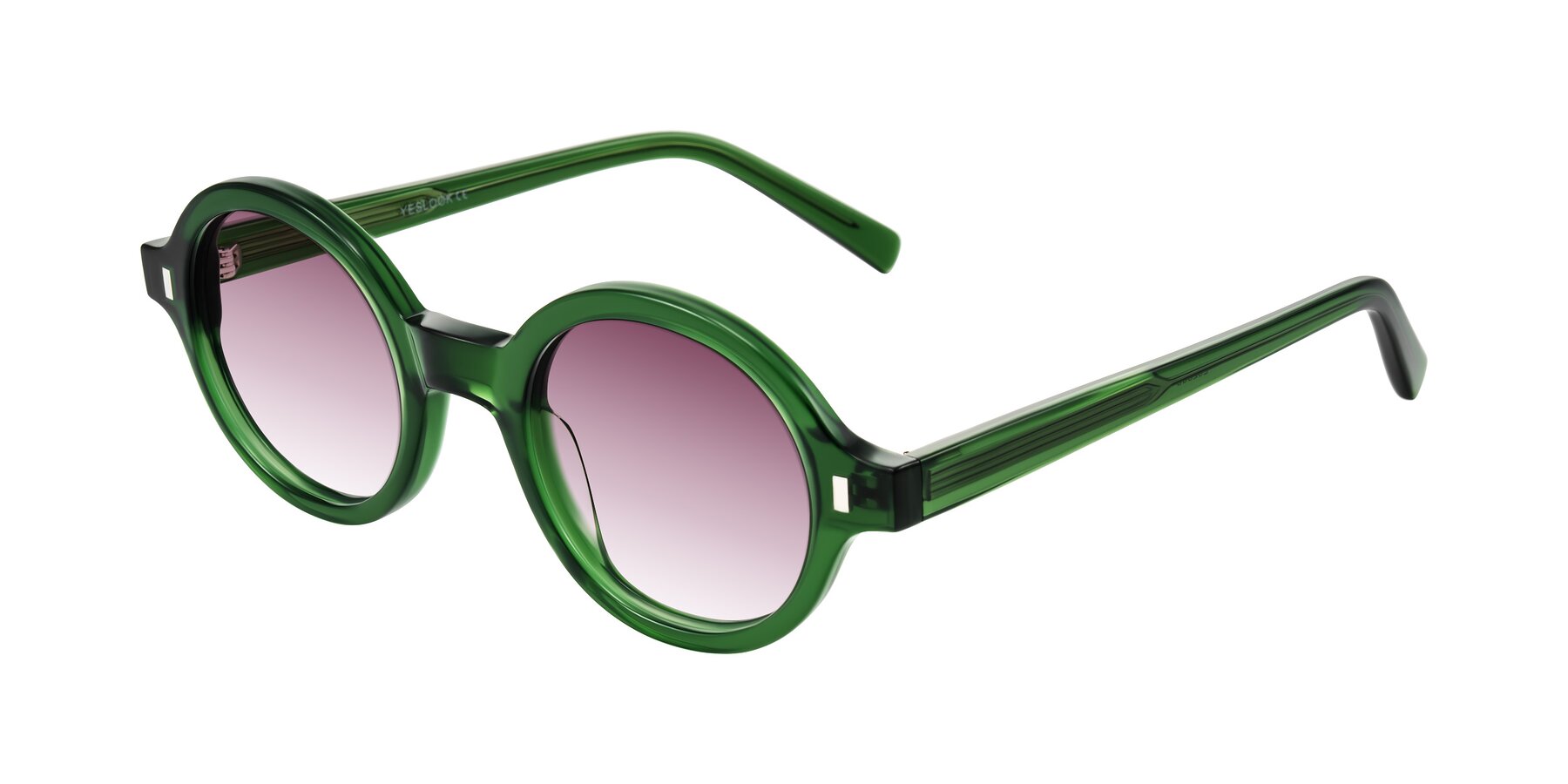 Angle of Lozada in Jade Green with Wine Gradient Lenses