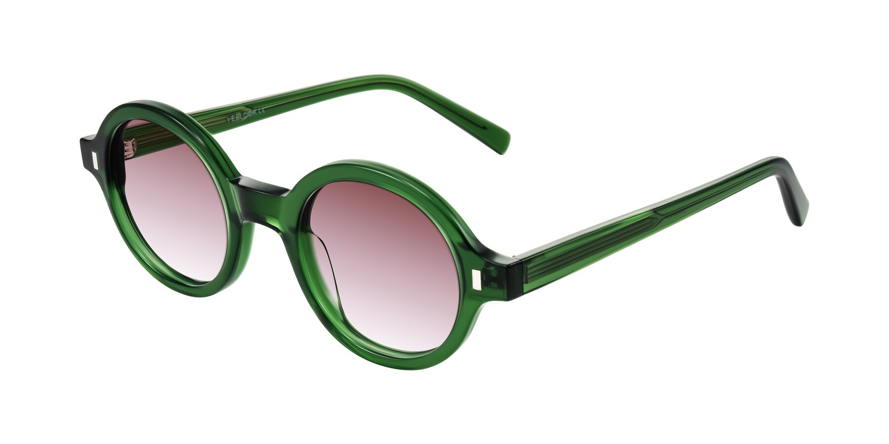 Angle of Lozada in Jade Green with Garnet Gradient Lenses