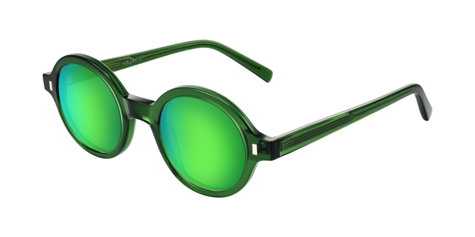 Angle of Lozada in Jade Green with Green Mirrored Lenses
