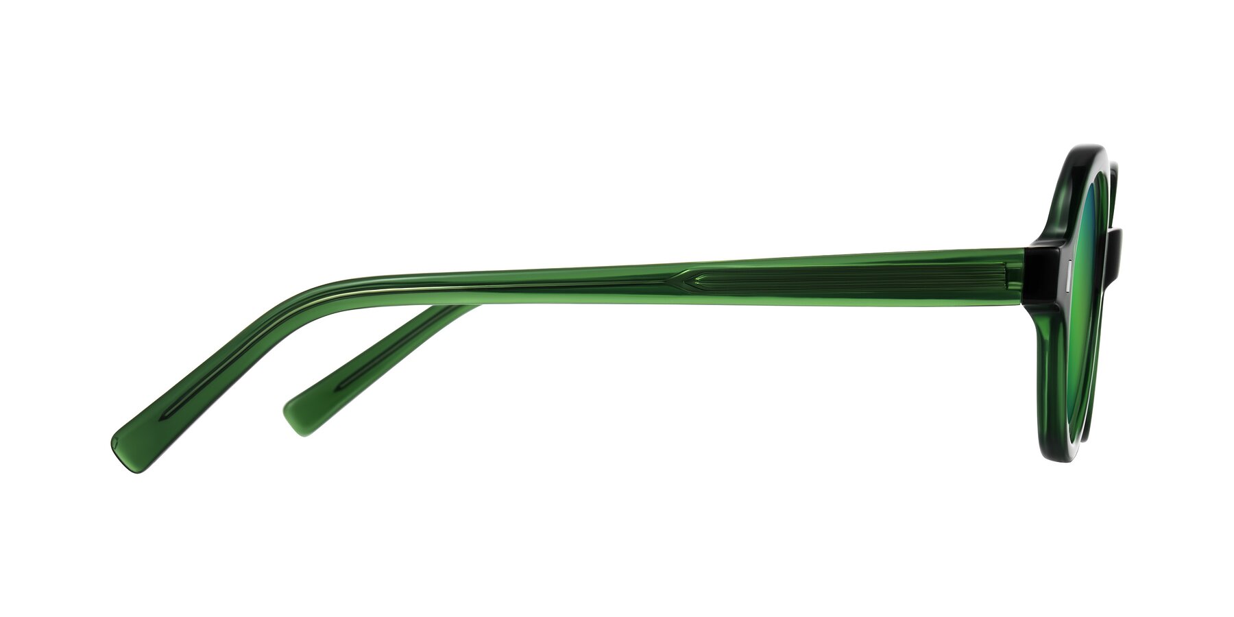 Side of Lozada in Jade Green with Green Mirrored Lenses