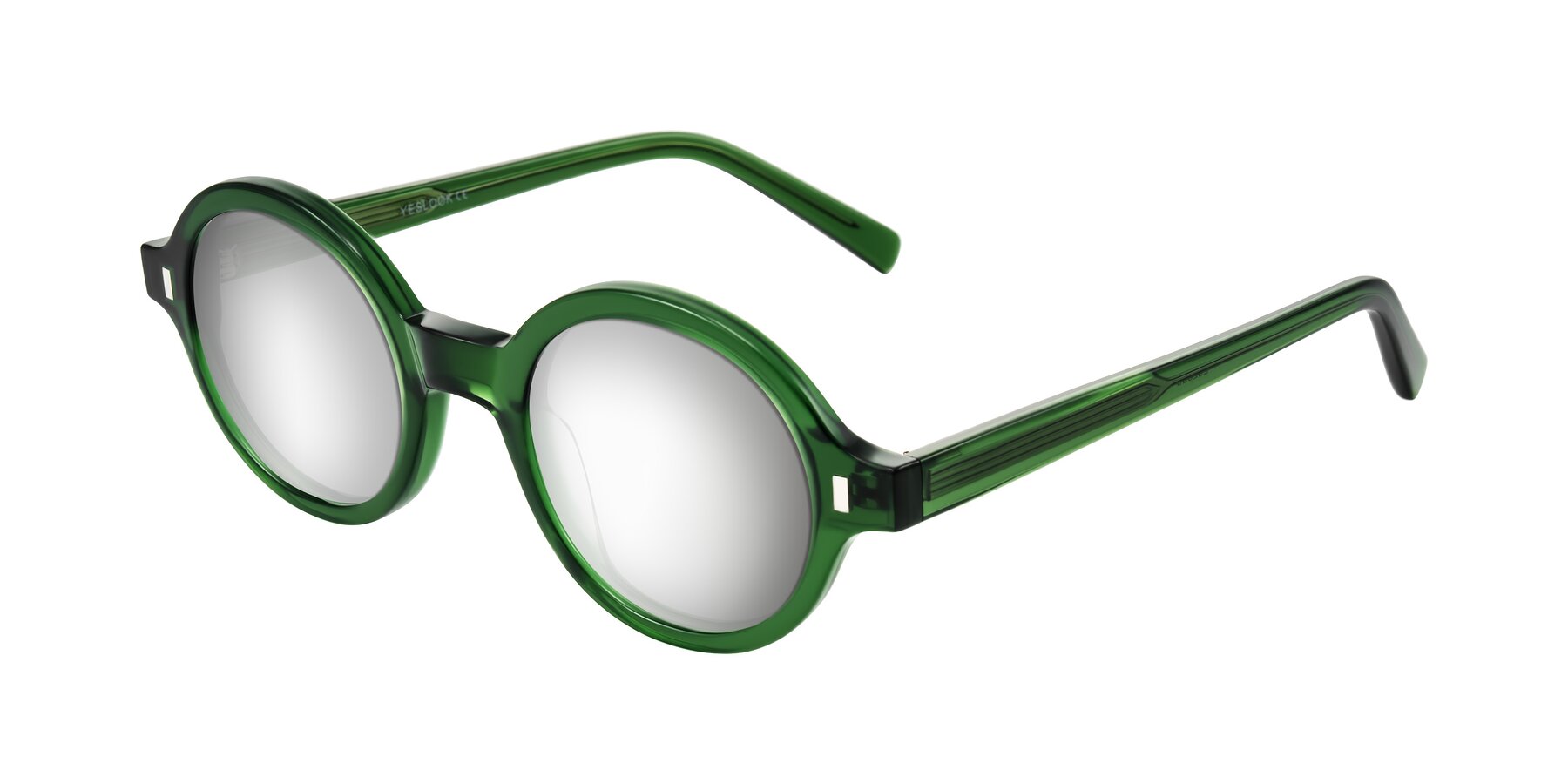 Angle of Lozada in Jade Green with Silver Mirrored Lenses