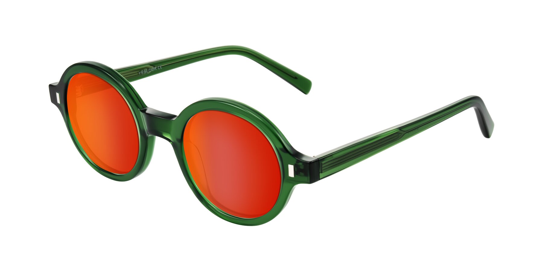 Angle of Lozada in Jade Green with Red Gold Mirrored Lenses