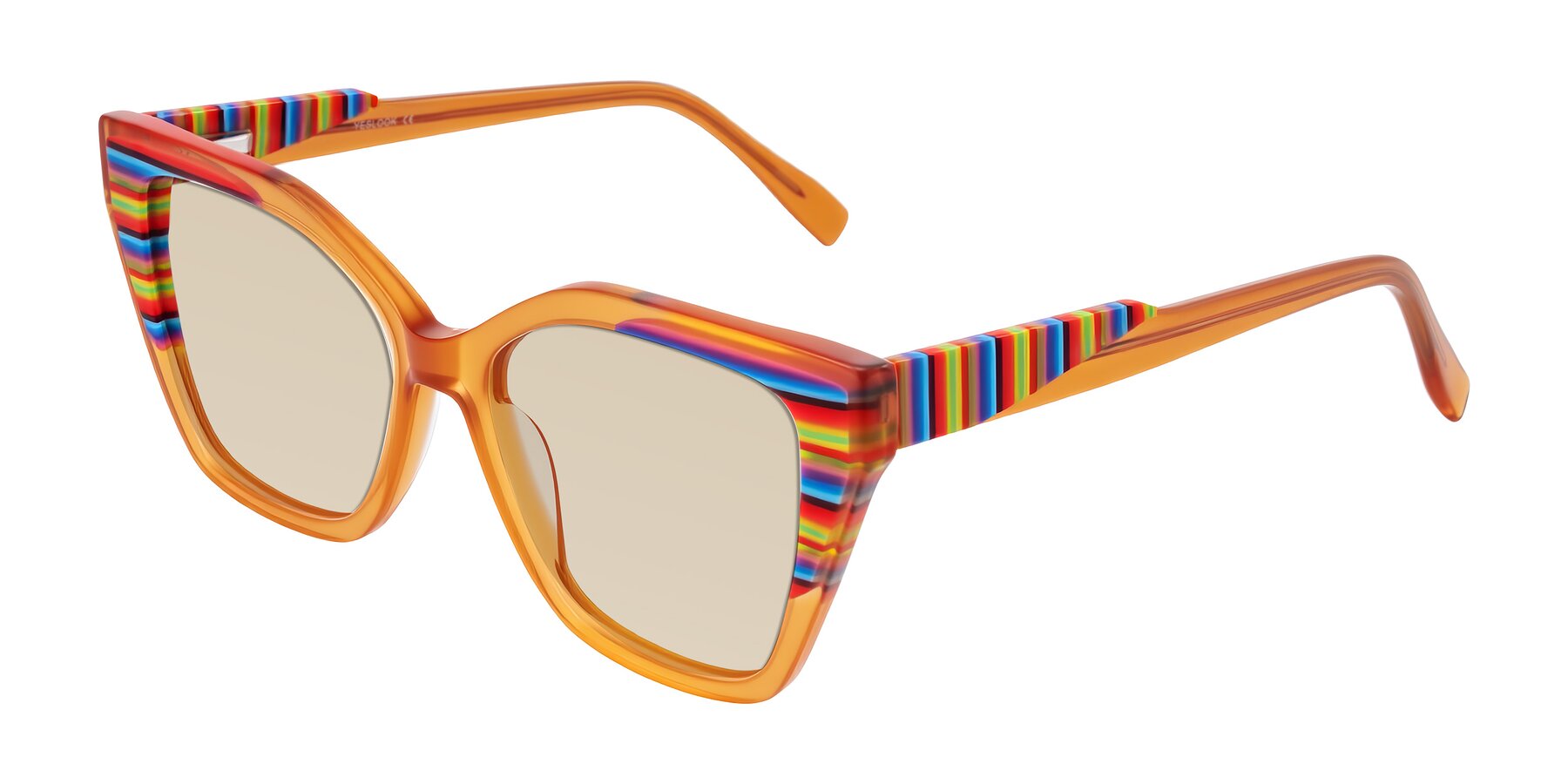 Angle of Zimme in Honey Groove with Light Brown Tinted Lenses