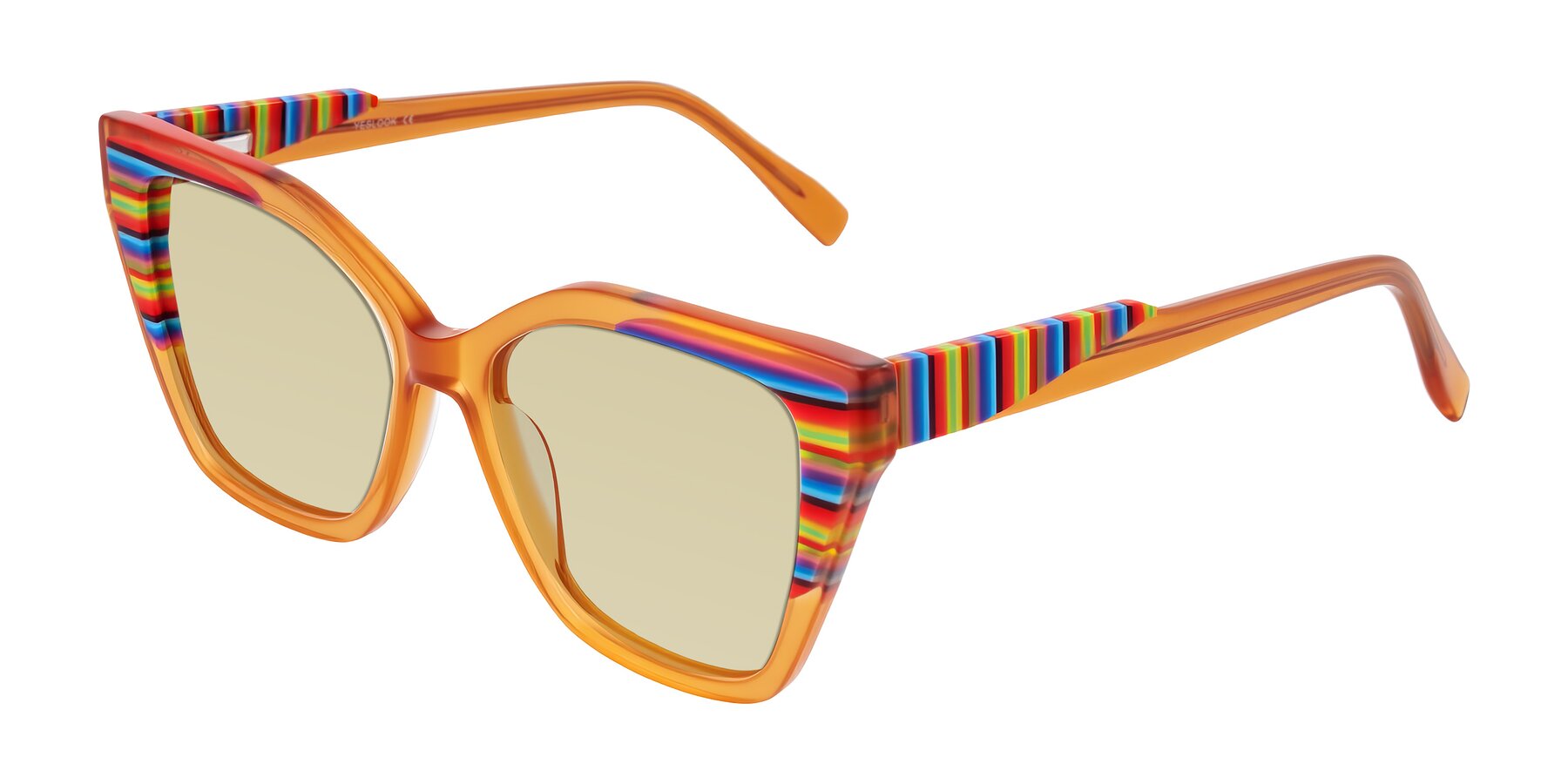 Angle of Zimme in Honey Groove with Light Champagne Tinted Lenses