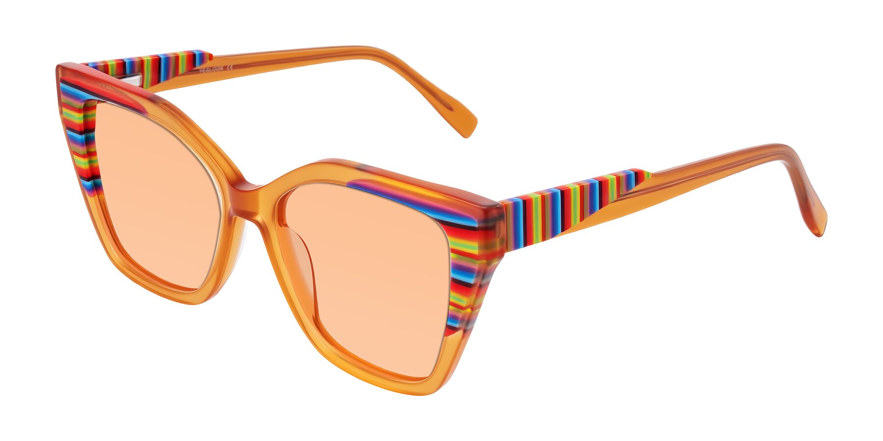 Angle of Zimme in Honey Groove with Light Orange Tinted Lenses