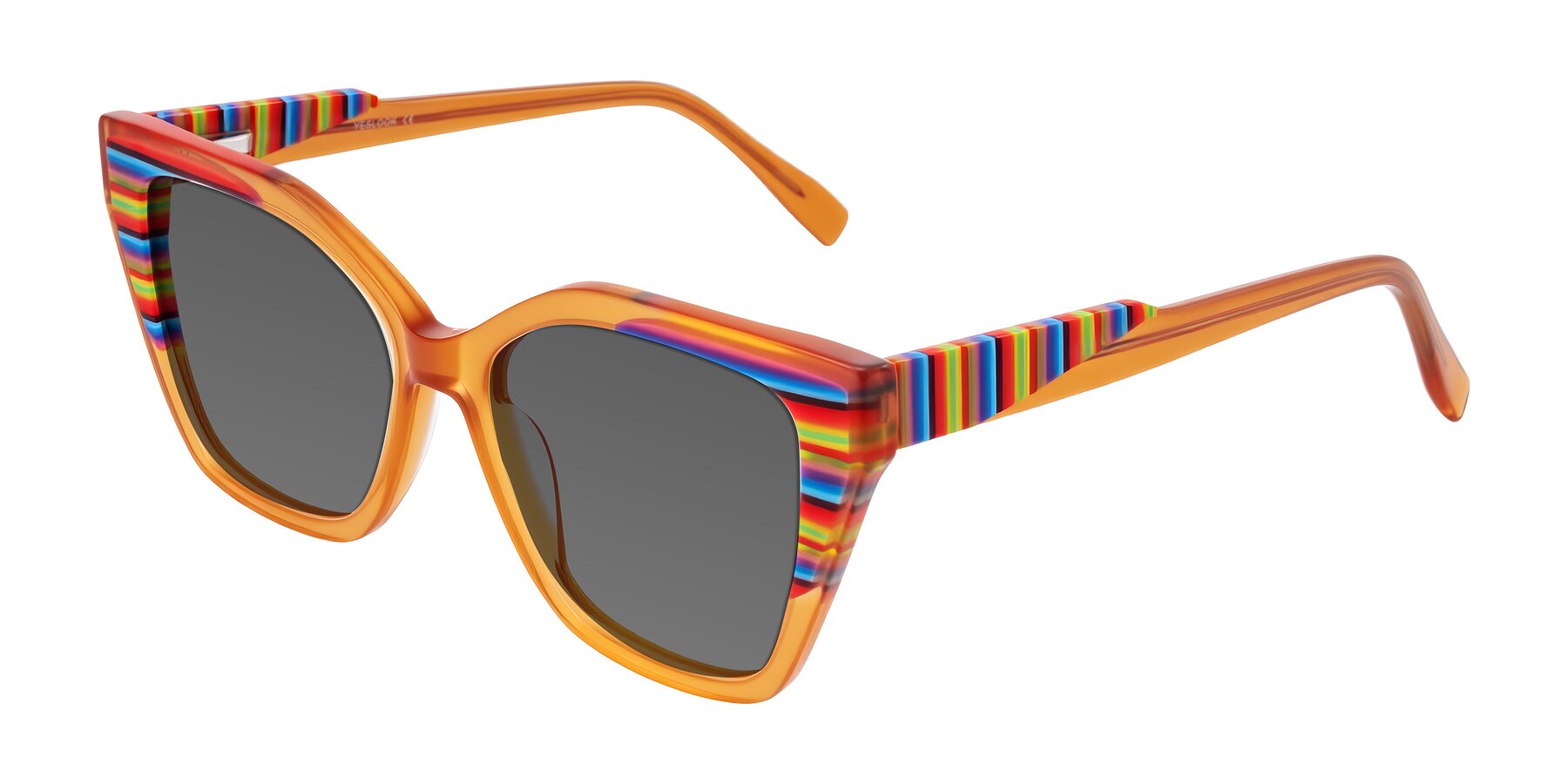 Angle of Zimme in Honey Groove with Medium Gray Tinted Lenses