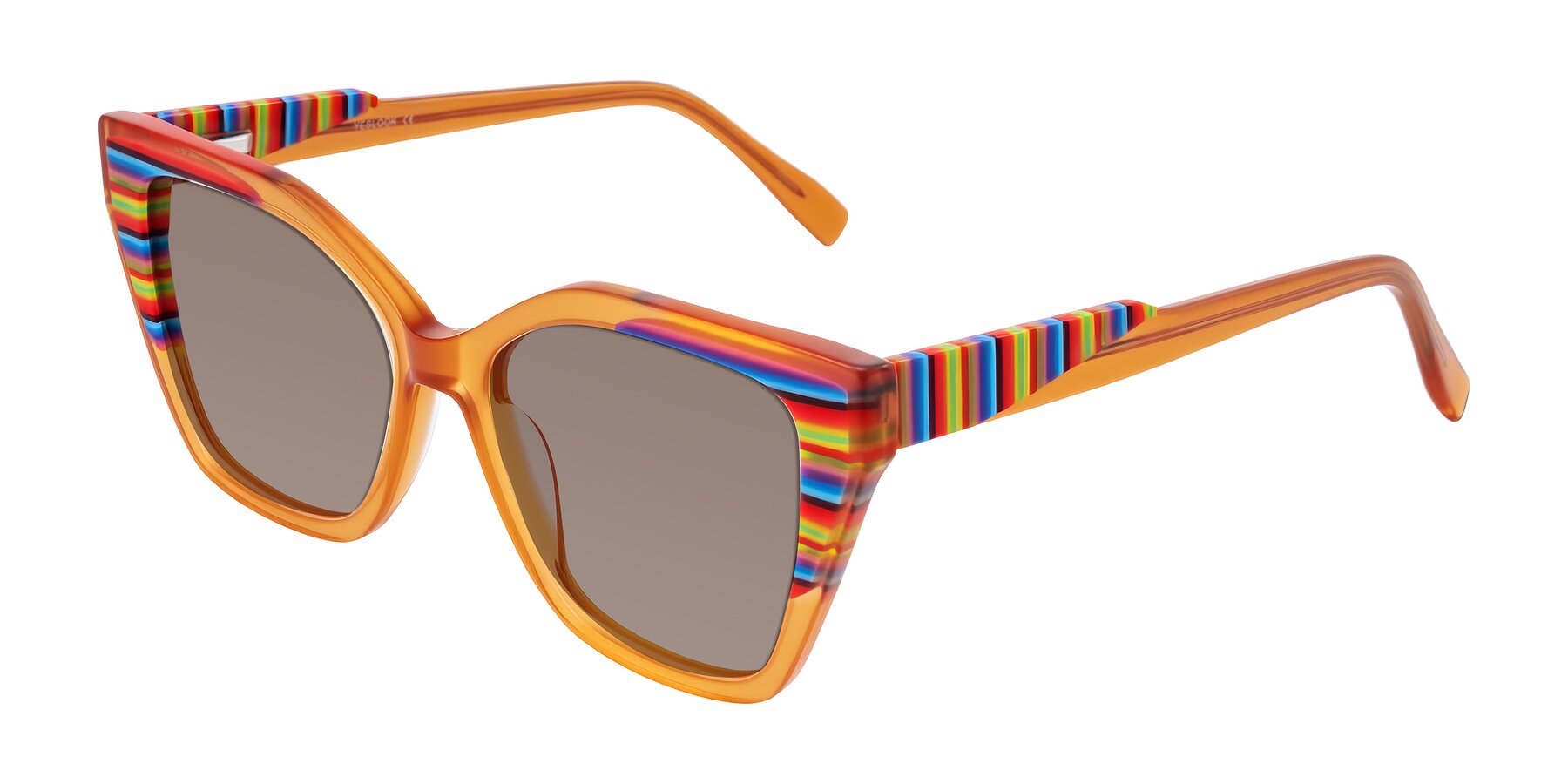 Angle of Zimme in Honey Groove with Medium Brown Tinted Lenses