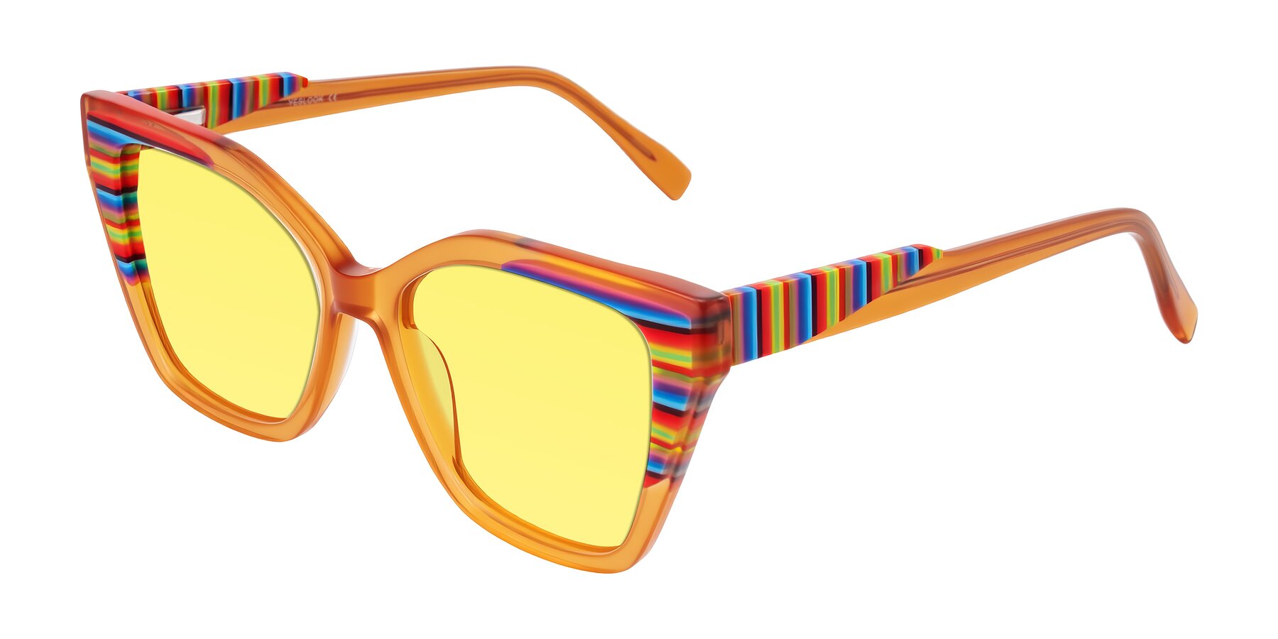 Angle of Zimme in Honey Groove with Medium Yellow Tinted Lenses