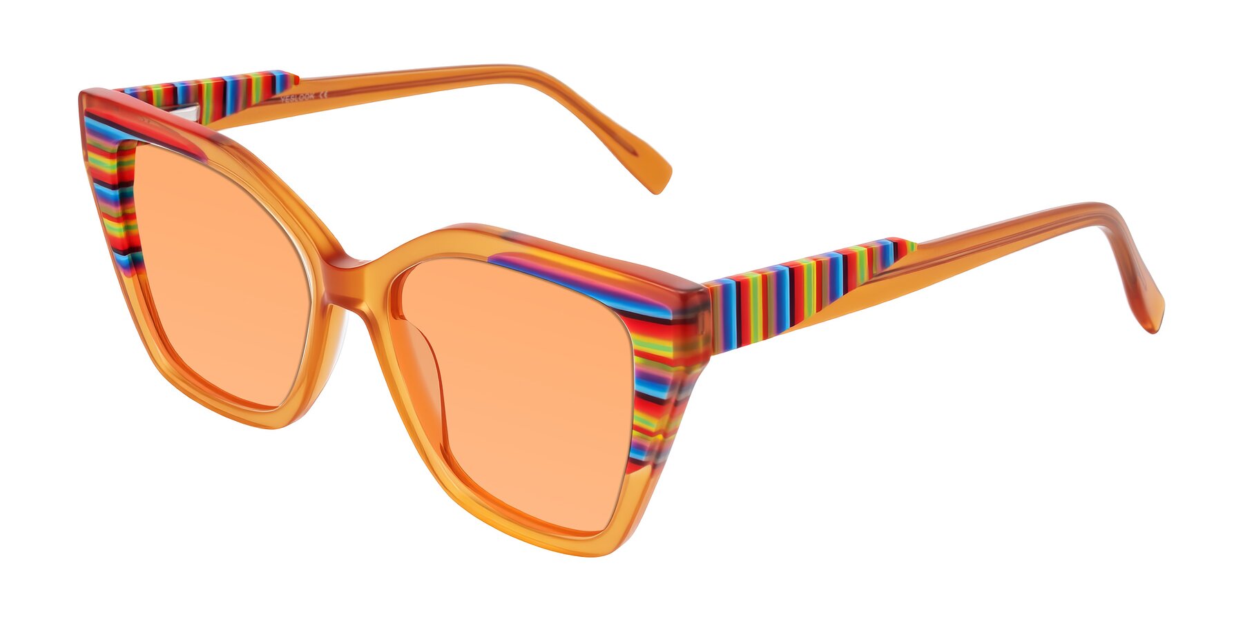Angle of Zimme in Honey Groove with Medium Orange Tinted Lenses