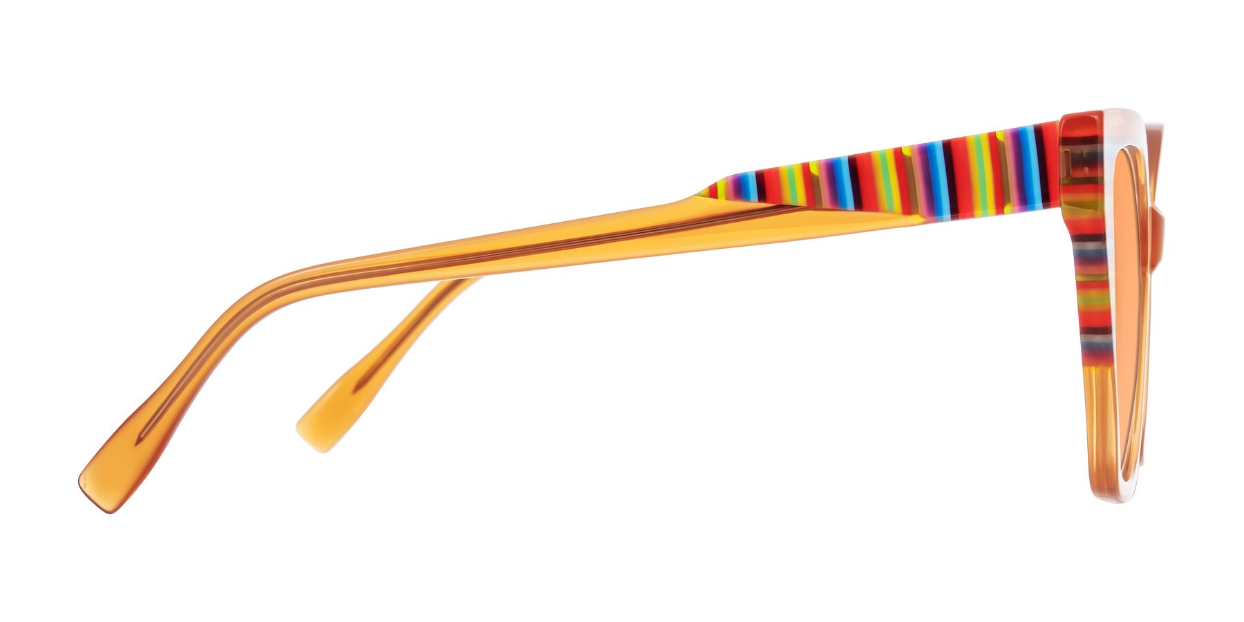 Side of Zimme in Honey Groove with Medium Orange Tinted Lenses