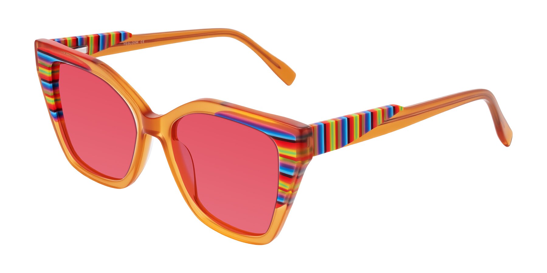 Angle of Zimme in Honey Groove with Red Tinted Lenses