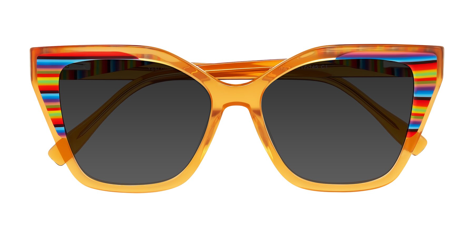 Folded Front of Zimme in Honey Groove with Gray Tinted Lenses