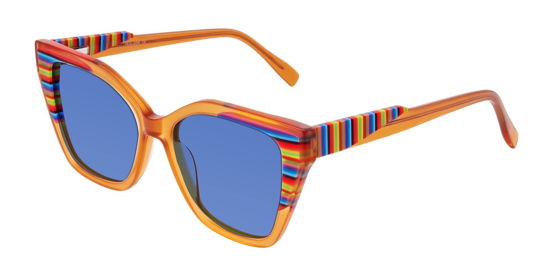 Angle of Zimme in Honey Groove with Blue Tinted Lenses