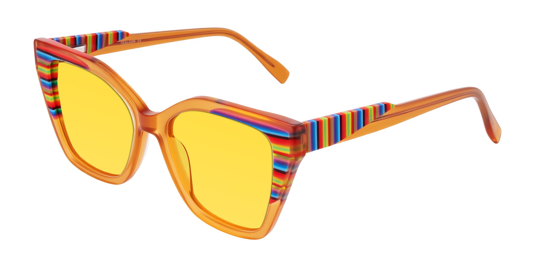 Angle of Zimme in Honey Groove with Yellow Tinted Lenses