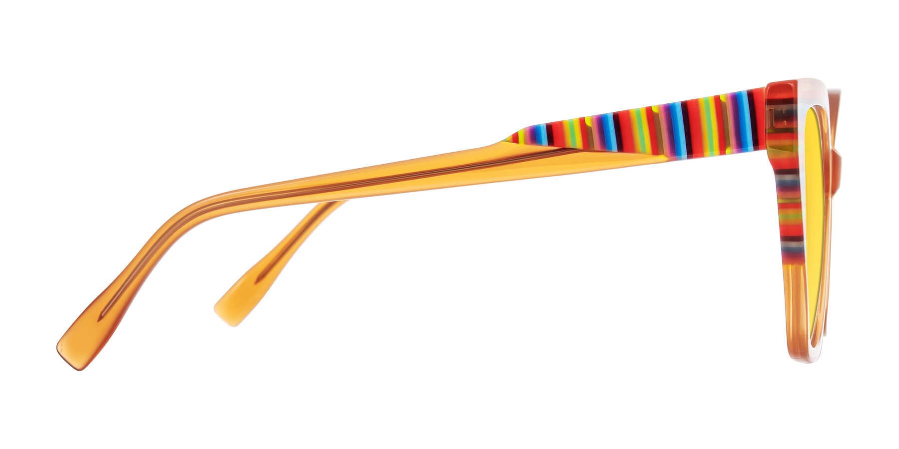 Side of Zimme in Honey Groove with Yellow Tinted Lenses