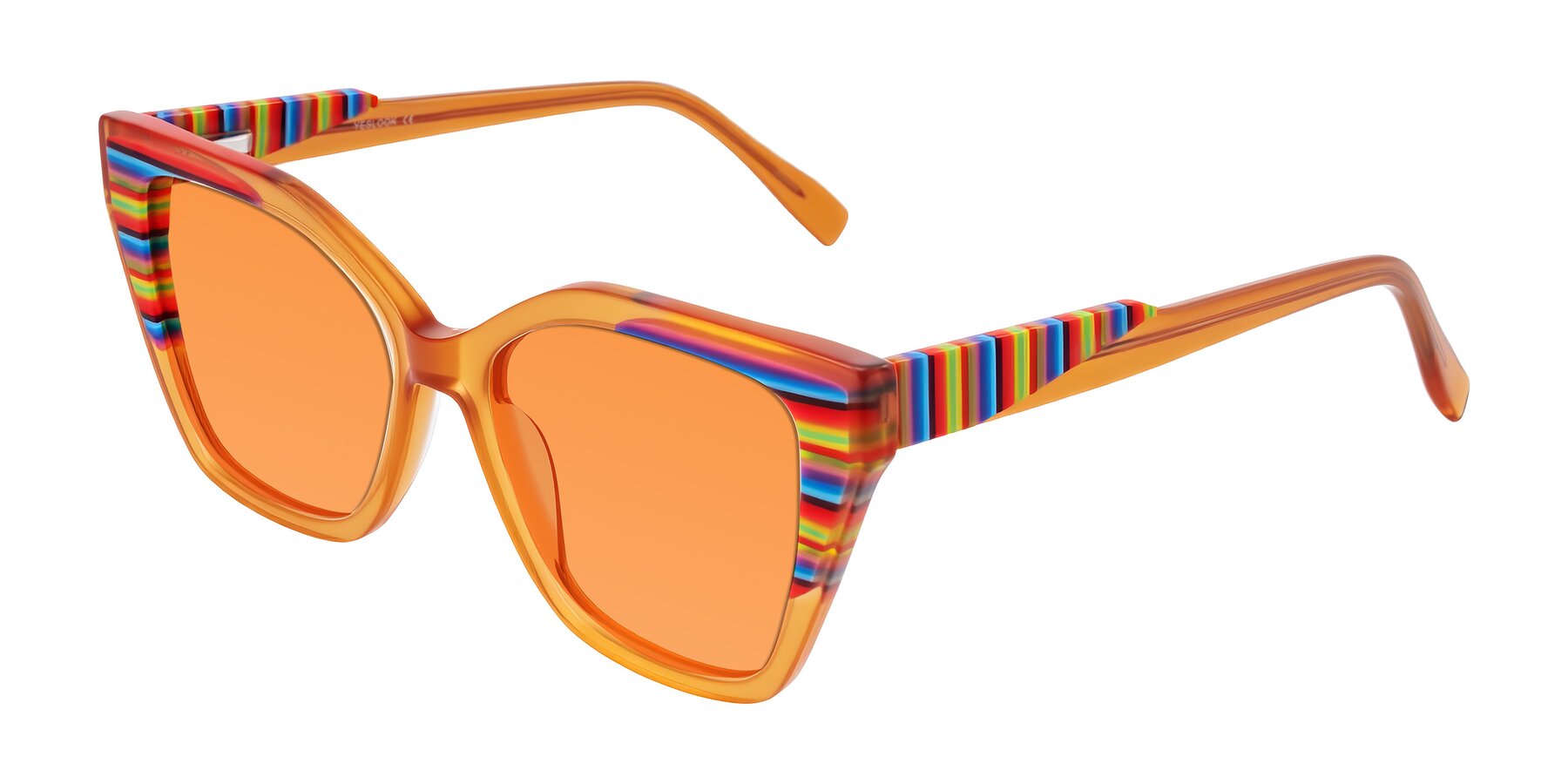 Angle of Zimme in Honey Groove with Orange Tinted Lenses