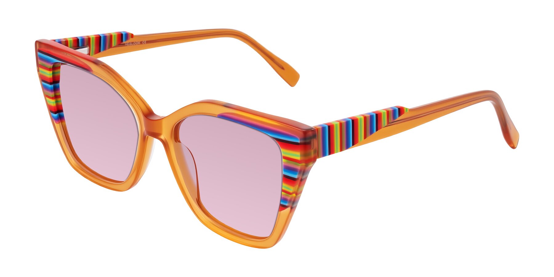 Angle of Zimme in Honey Groove with Light Wine Tinted Lenses