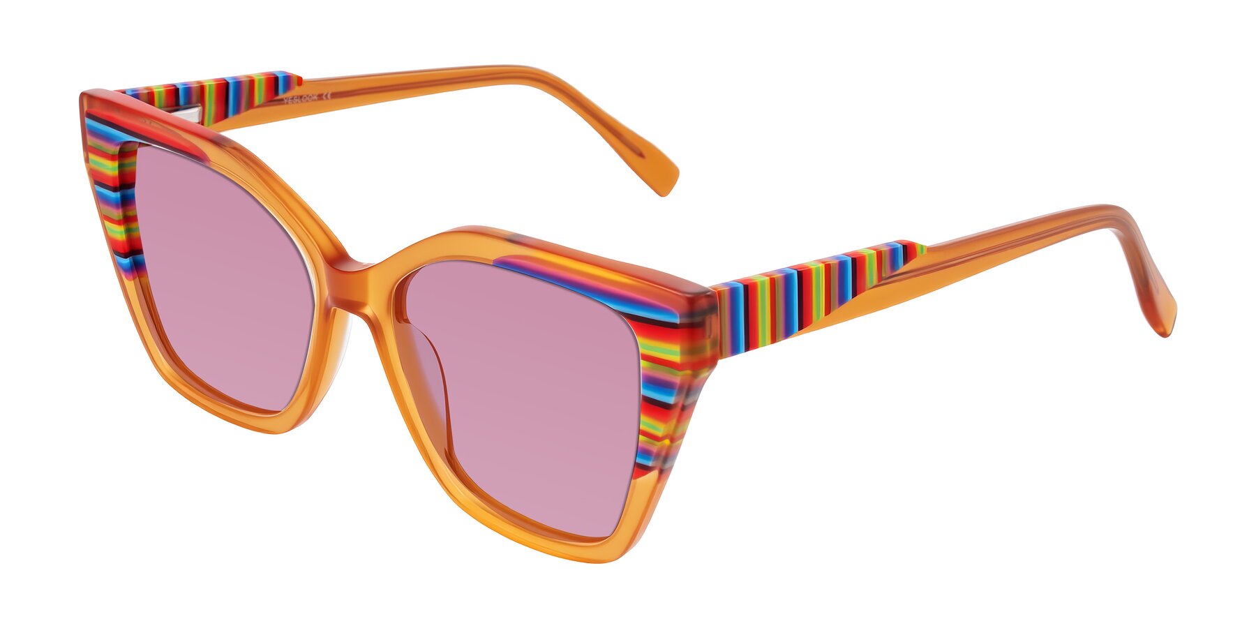 Angle of Zimme in Honey Groove with Medium Wine Tinted Lenses