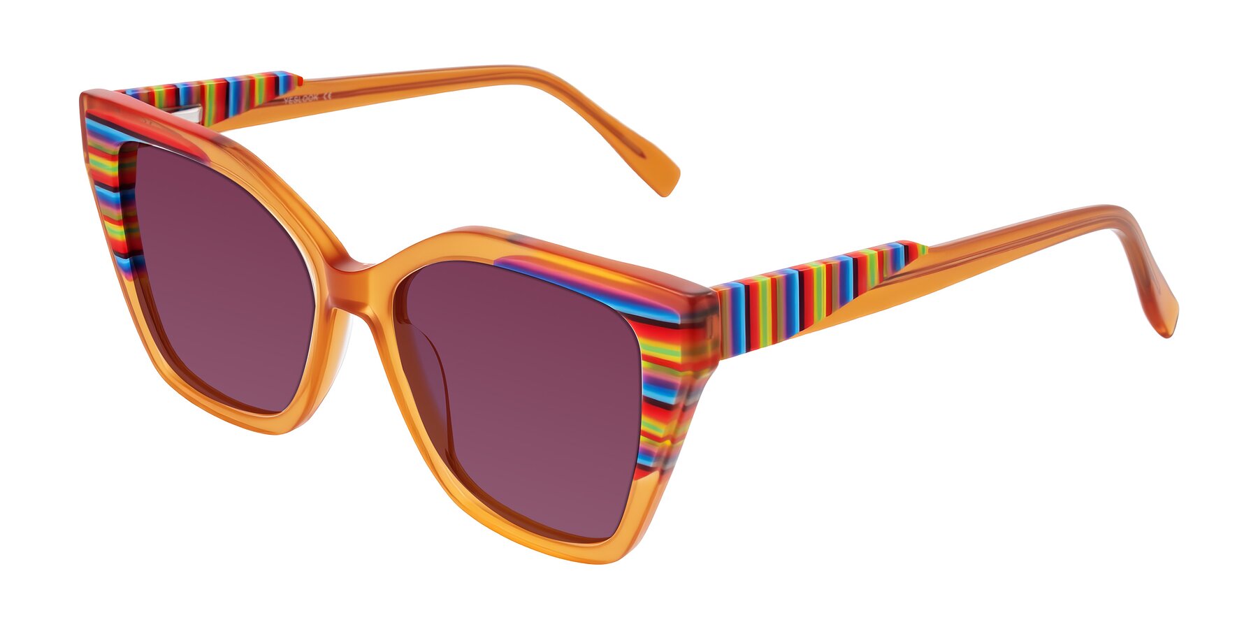 Angle of Zimme in Honey Groove with Wine Tinted Lenses
