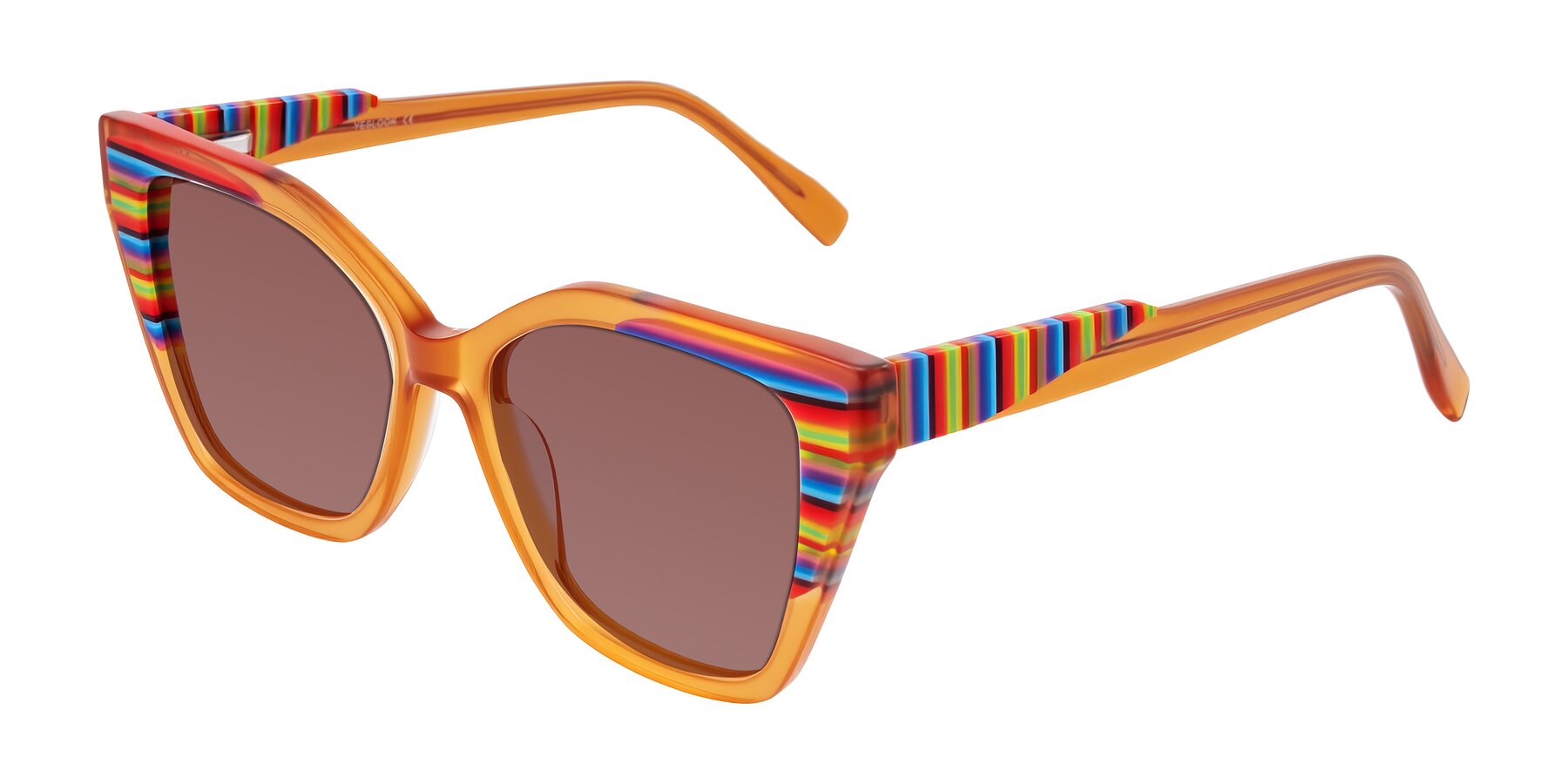 Angle of Zimme in Honey Groove with Garnet Tinted Lenses