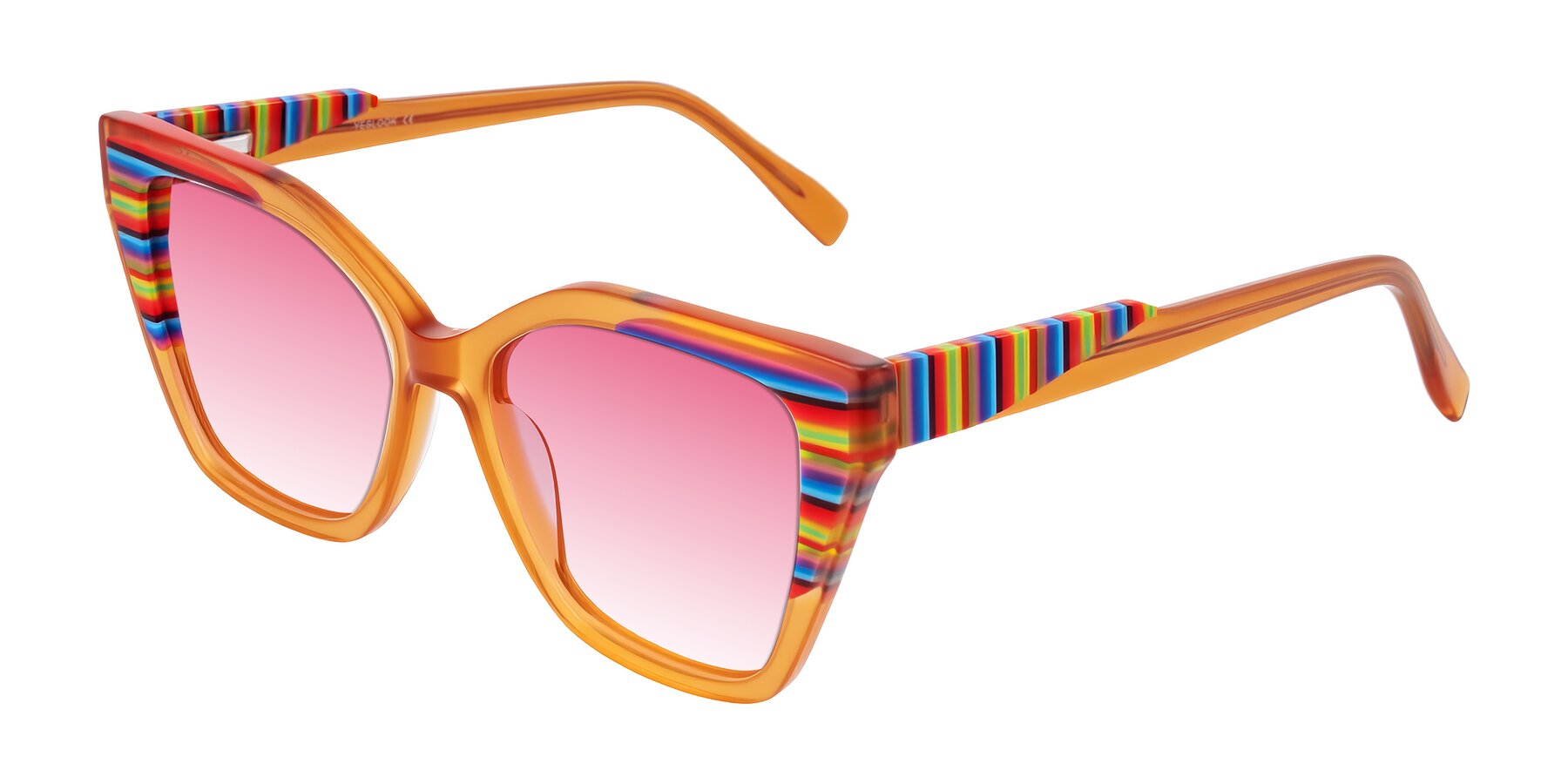 Angle of Zimme in Honey Groove with Pink Gradient Lenses